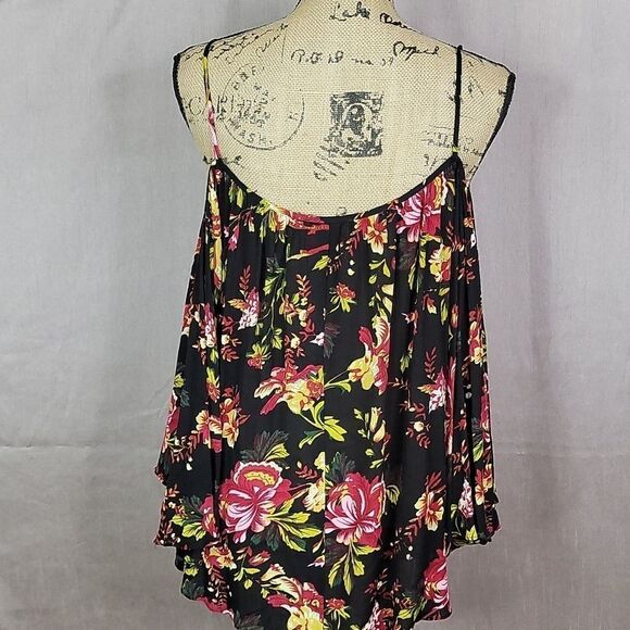 ALYTHEA Floral Cold Shoulder Blouse Medium - Picture 8 of 10